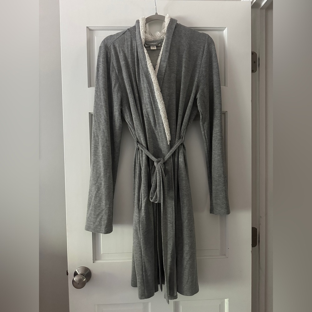 Motherhood Maternity Sherpa Lined Hooded Robe With Pockets